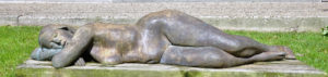big stone lady statue lying cape cod museum