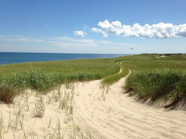 Sandy dune at Dune Shacks of Cape Cod_peaked hill bars historic district_things to do on cape cod
