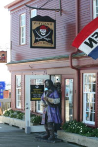 pirate statue outside museum cape cod shop