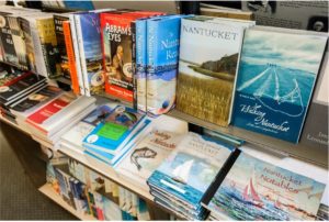 many books display cape cod island