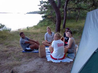 campers get together picnic cape cod island