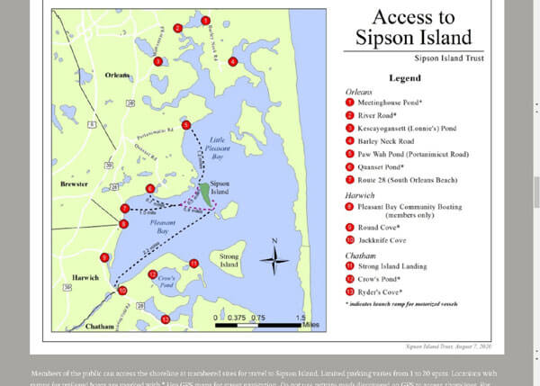 maps access to sipson island cape cod