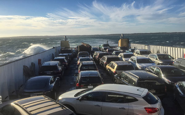 inside martha's vineyard ferry cars inside cape cod