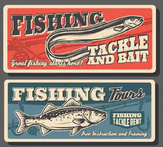 Bait & Tackle Wooden Painted Sign